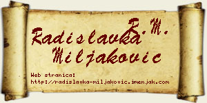 Radislavka Miljaković vizit kartica